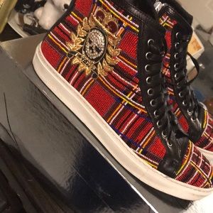 Hand beaded Donald J. Pliner sneakers